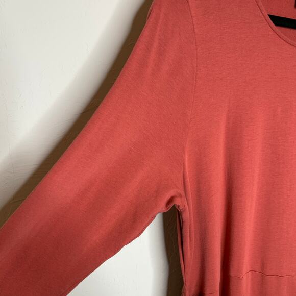 PureJill J Jill Coral Brick Stretch Dress Sz XL Wrap Tie Waist - Picture 8 of 9